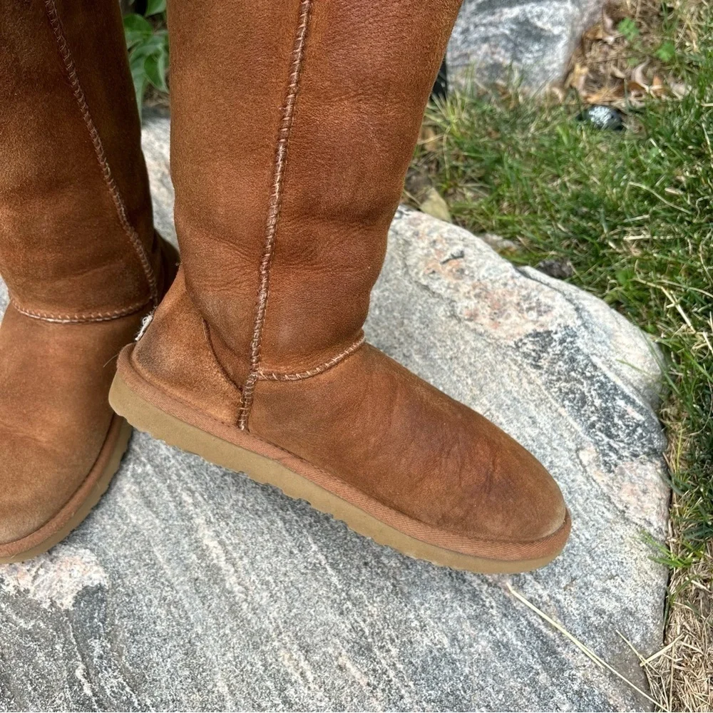 Ugg Australia Original Hickory Brown Boots Suede Shearling Winter Y2K Womens 6